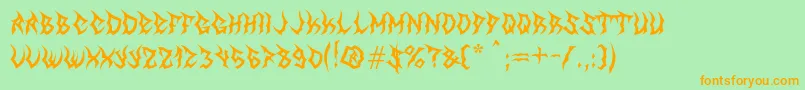Police MbTheGreatReaper – polices orange sur fond vert