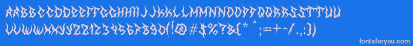 MbTheGreatReaper Font – Pink Fonts on Blue Background