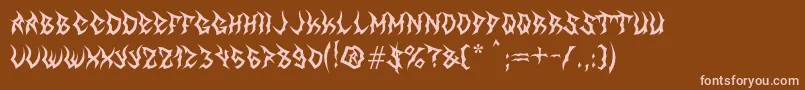 MbTheGreatReaper Font – Pink Fonts on Brown Background