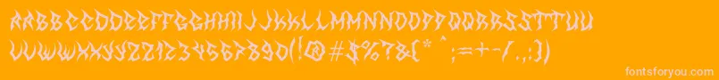 MbTheGreatReaper Font – Pink Fonts on Orange Background