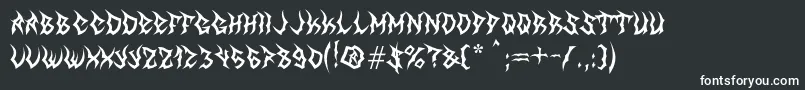 フォントMbTheGreatReaper – 黒い背景に白い文字