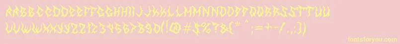 MbTheGreatReaper-Schriftart – Gelbe Schriften auf rosa Hintergrund