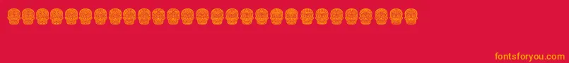 Fonte Dilemma – fontes laranjas em um fundo vermelho