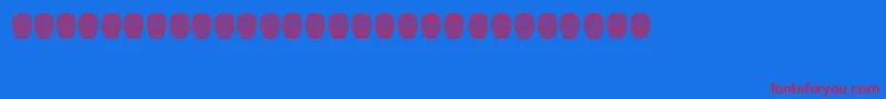 Dilemma-Schriftart – Rote Schriften auf blauem Hintergrund