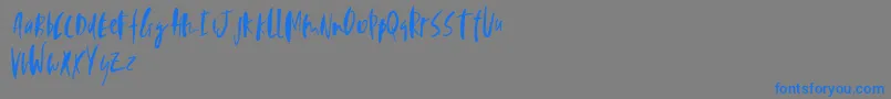 Perfecta-Schriftart – Blaue Schriften auf grauem Hintergrund