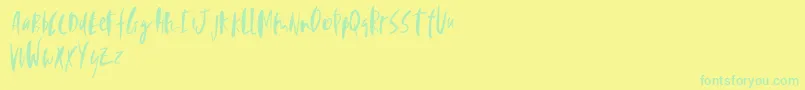 Perfecta-Schriftart – Grüne Schriften auf gelbem Hintergrund
