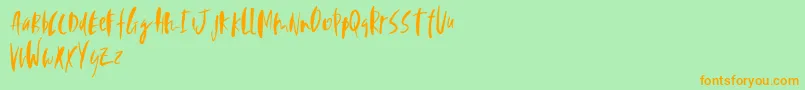 Шрифт Perfecta – оранжевые шрифты на зелёном фоне