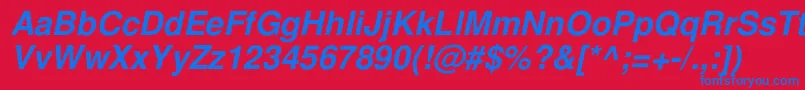 FreeSansРћР±С‹С‡РЅС‹Р№РљСѓСЂСЃРёРІ Font – Blue Fonts on Red Background