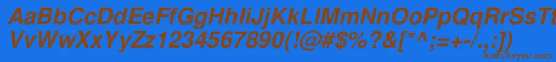 Шрифт FreeSansРћР±С‹С‡РЅС‹Р№РљСѓСЂСЃРёРІ – коричневые шрифты на синем фоне