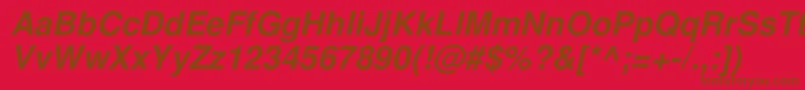 FreeSansРћР±С‹С‡РЅС‹Р№РљСѓСЂСЃРёРІ Font – Brown Fonts on Red Background