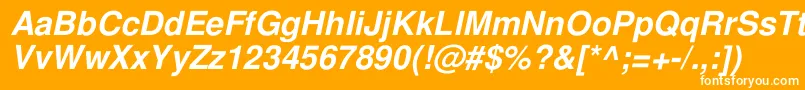 FreeSansРћР±С‹С‡РЅС‹Р№РљСѓСЂСЃРёРІ Font – White Fonts on Orange Background