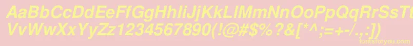 FreeSansРћР±С‹С‡РЅС‹Р№РљСѓСЂСЃРёРІ Font – Yellow Fonts on Pink Background