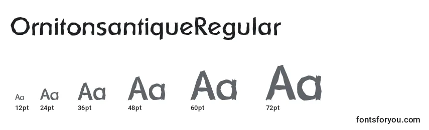Размеры шрифта OrnitonsantiqueRegular