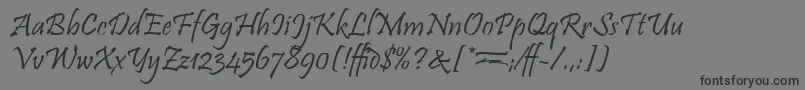 PristinaLetPlain.1.0 Font – Black Fonts on Gray Background