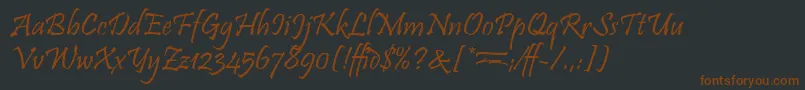 Шрифт PristinaLetPlain.1.0 – коричневые шрифты на чёрном фоне