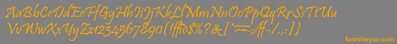 Шрифт PristinaLetPlain.1.0 – оранжевые шрифты на сером фоне