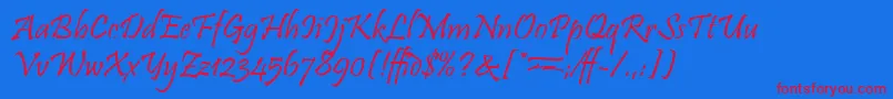 フォントPristinaLetPlain.1.0 – 赤い文字の青い背景
