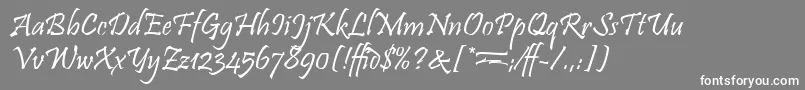 フォントPristinaLetPlain.1.0 – 灰色の背景に白い文字