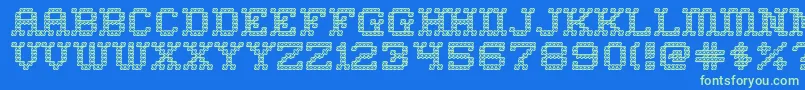 HomeSweetHomeOutline Font – Green Fonts on Blue Background