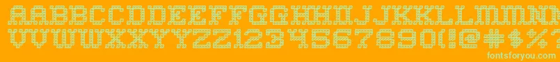 HomeSweetHomeOutline Font – Green Fonts on Orange Background