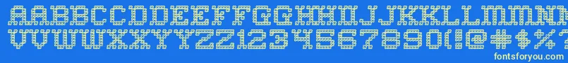 HomeSweetHomeOutline-Schriftart – Gelbe Schriften auf blauem Hintergrund