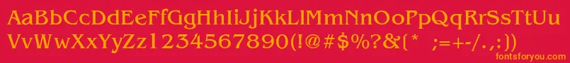 BanwicLight Font – Orange Fonts on Red Background
