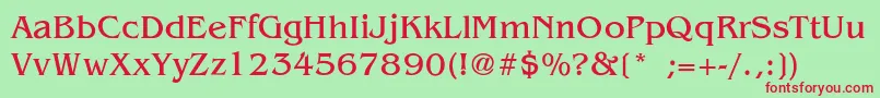 BanwicLight Font – Red Fonts on Green Background