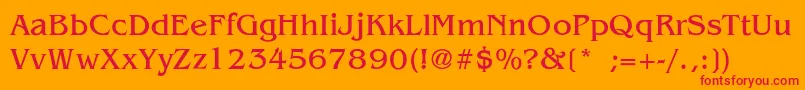 BanwicLight Font – Red Fonts on Orange Background
