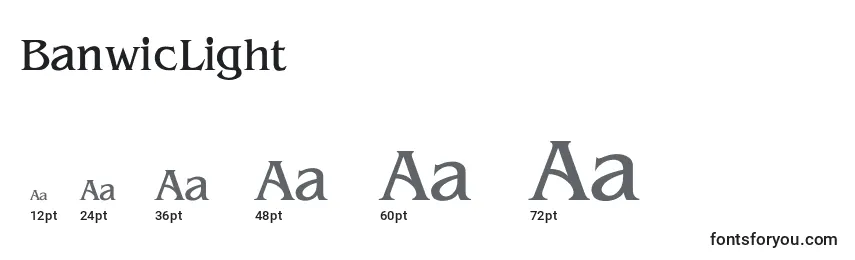 BanwicLight Font Sizes
