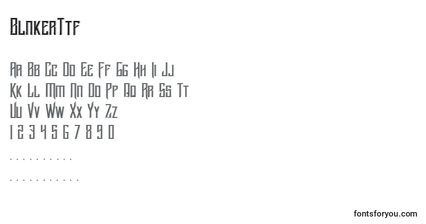 Czcionka BlnkerTtf – alfabet, cyfry, specjalne znaki