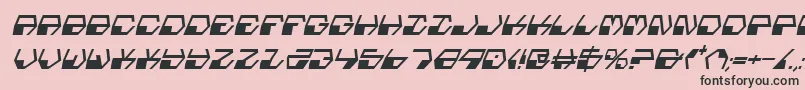 フォントDeranianCondensedItalic – ピンクの背景に黒い文字