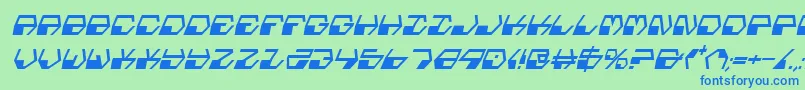 フォントDeranianCondensedItalic – 青い文字は緑の背景です。