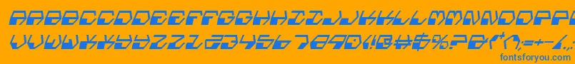 フォントDeranianCondensedItalic – オレンジの背景に青い文字
