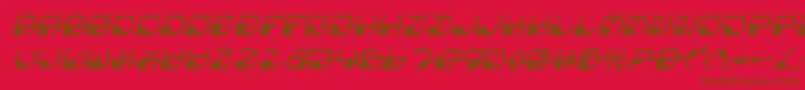 フォントDeranianCondensedItalic – 赤い背景に茶色の文字