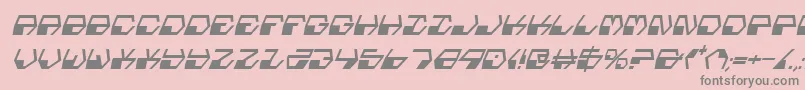 フォントDeranianCondensedItalic – ピンクの背景に灰色の文字