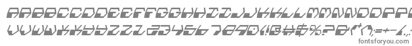 フォントDeranianCondensedItalic – 白い背景に灰色の文字