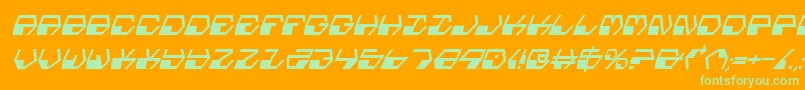 フォントDeranianCondensedItalic – オレンジの背景に緑のフォント