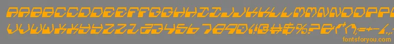DeranianCondensedItalic Font – Orange Fonts on Gray Background