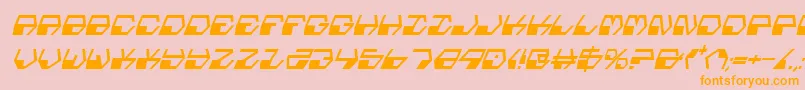 DeranianCondensedItalic Font – Orange Fonts on Pink Background