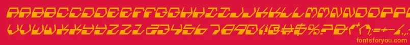 DeranianCondensedItalic Font – Orange Fonts on Red Background