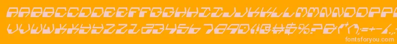 DeranianCondensedItalic Font – Pink Fonts on Orange Background