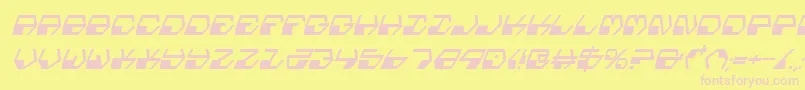 DeranianCondensedItalic Font – Pink Fonts on Yellow Background