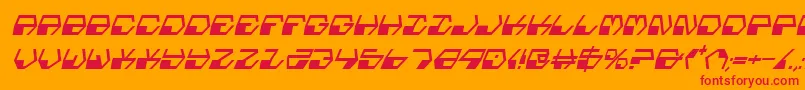 フォントDeranianCondensedItalic – オレンジの背景に赤い文字