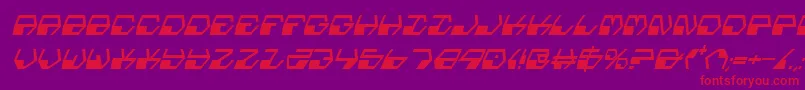 フォントDeranianCondensedItalic – 紫の背景に赤い文字