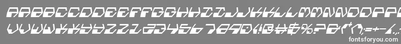 フォントDeranianCondensedItalic – 灰色の背景に白い文字