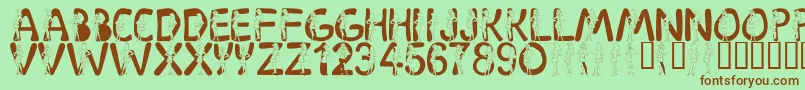 LmsDaphne Font – Brown Fonts on Green Background