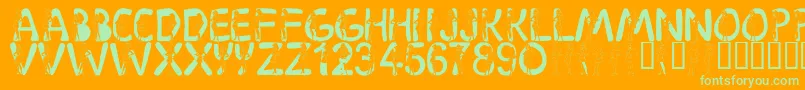 LmsDaphne Font – Green Fonts on Orange Background