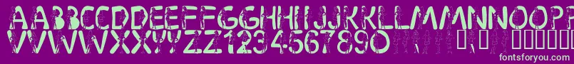 LmsDaphne Font – Green Fonts on Purple Background