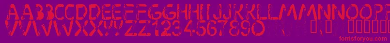 LmsDaphne-Schriftart – Rote Schriften auf violettem Hintergrund