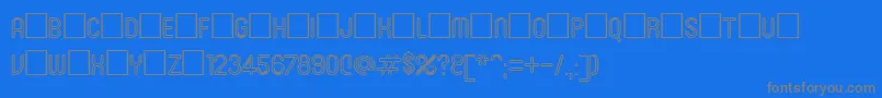 Roninset3-Schriftart – Graue Schriften auf blauem Hintergrund